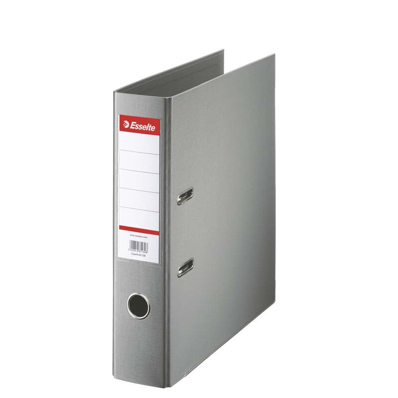 Brevordner, Esselte, grå, 75mm, 210x297mm, antal ringe: 2, PP, 10 Units