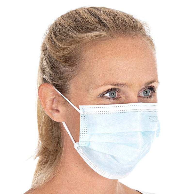 Masker/respirator, Face mask Cat 2, 3 lag, Non-woven, blå, 50 Units