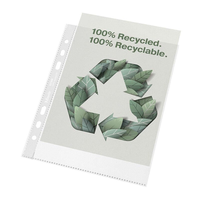 Plastlomme, Esselte Recycle, transparent, 210x297mm, plastik, pakke a 50 stk