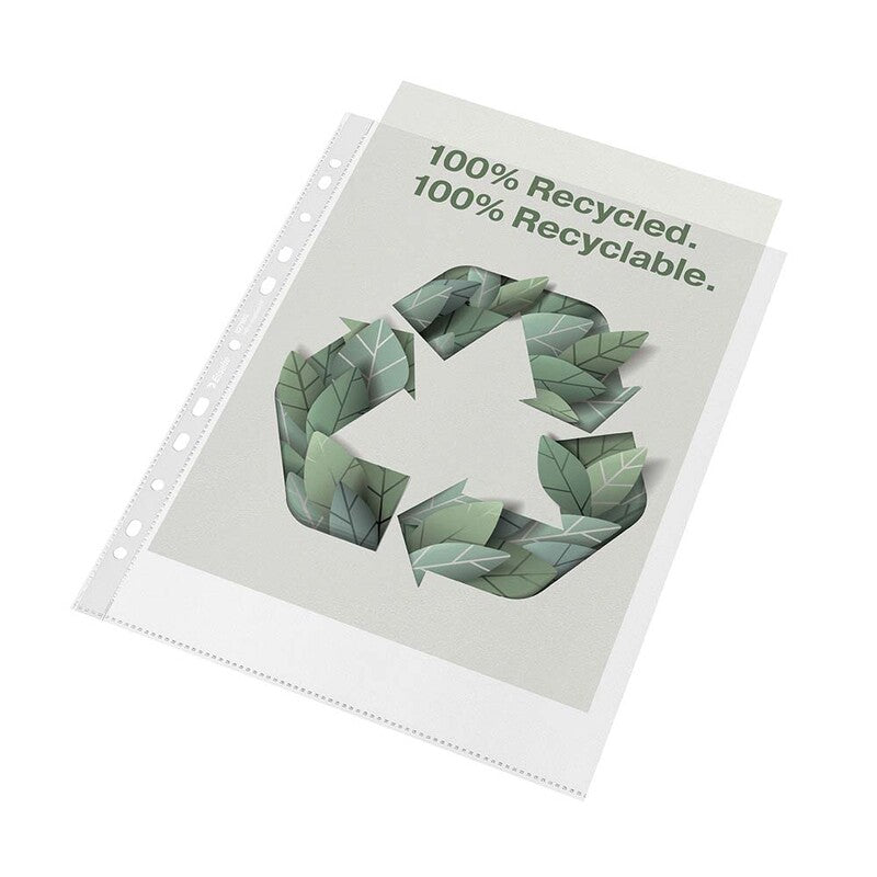 Plastlomme, Esselte Recycle, transparent, 210x297mm, plastik, pakke a 100 stk