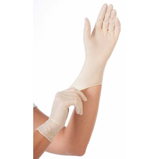 Engangshandsker, S Grip Powder free, Latex, hvid, pakke a 100 stk