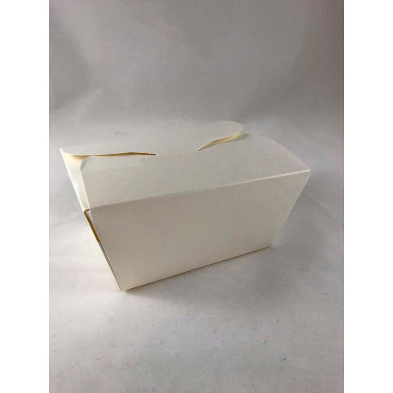 Take away box, Medium 700 ml, 109x89x65mm, Pap, hvid, For noodles, pakke a 50 stk