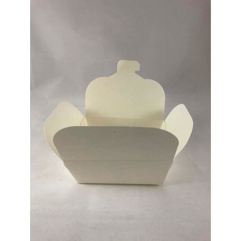 Take away box, Medium 700 ml, 109x89x65mm, Pap, hvid, For noodles, pakke a 50 stk