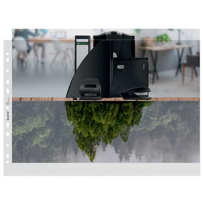 Plastlomme, Leitz Recycle, transparent, 100µm, 297x420mm, plastik, pakke a 25 stk