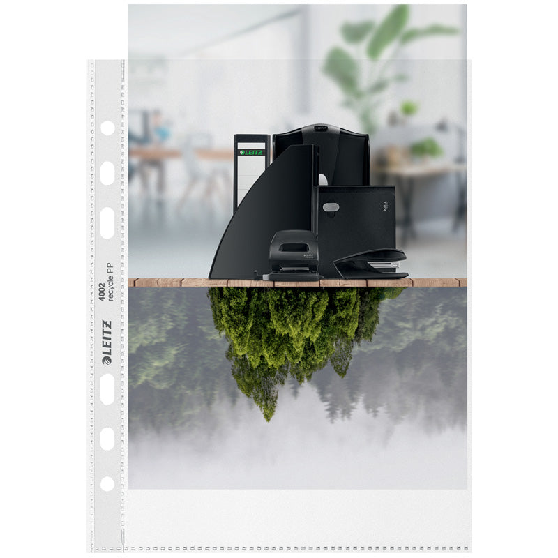 Plastlomme, Leitz Recycle, transparent, 100µm, 148x210mm, plastik, pakke a 25 stk