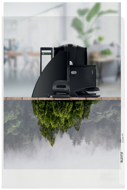 Plastomslag, Leitz Recycle, transparent, 140µm, 210x297mm, plastik, pakke a 25 stk