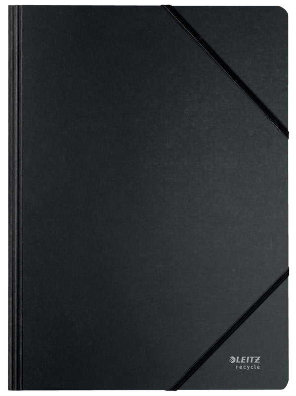 Elastikmappe, Leitz Recycle, sort, 210x297mm, Karton, 10 Units
