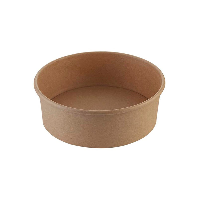 Salatbowle, Rund, 750 ml, Ø 185, højde 50, Kraft, brun, pakke a 50 stk