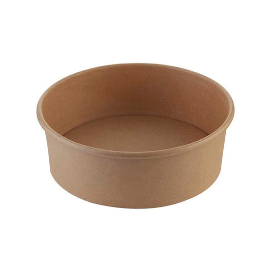 Salatbowle, Rund, 1100 ml, Ø 185, højde 65, Kraft, brun, pakke a 50 stk