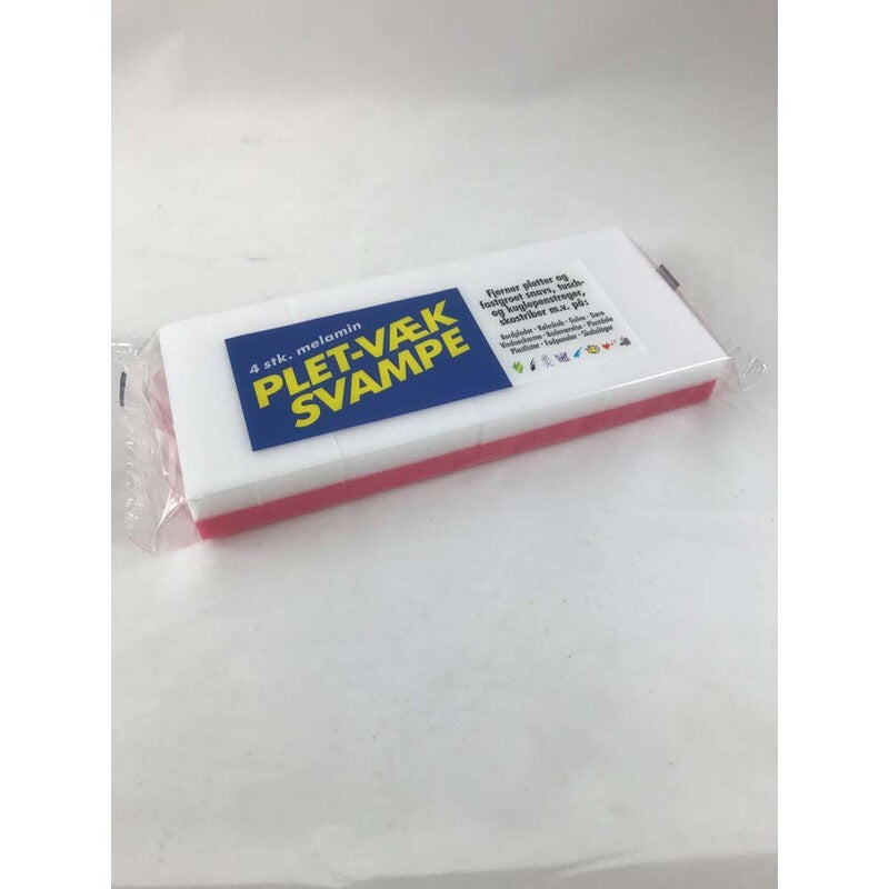 Skuresvamp, Spot remover melamin, hvid, 60mmx110mm x 30mm, pakke a 4 stk