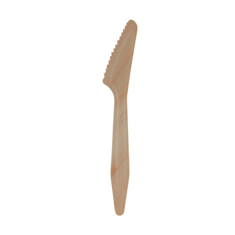 Træbestik, træ, træ, Wax coated, Kniv 185mm, pakke a 100 stk, Exclussiv, Fødevaregodkendt