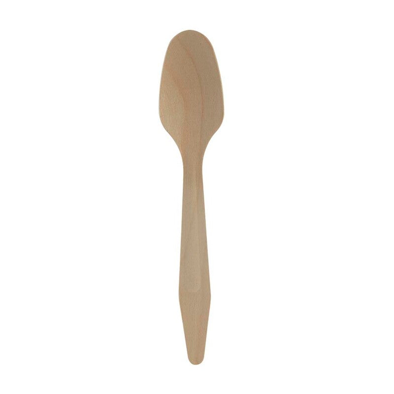 Træbestik, træ, træ, Wax coated, Ske 185mm, pakke a 100 stk, Exclussiv, Fødevaregodkendt