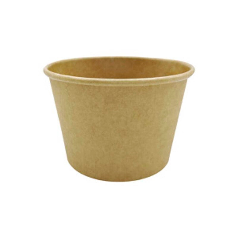 Dressingbæger, Rund, 240 ml, Ø 90, højde 80, Kraft, brun, 8oz/240ml, pakke a 50 stk, Fødevaregodkendt