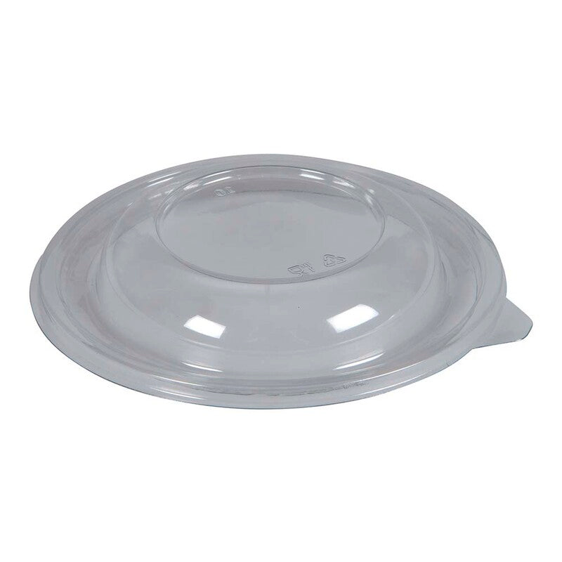 Låg t/plastbakke, Rund, Ø 260, højde 38, RPET, transparent, pakke a 25 stk, Fødevaregodkendt