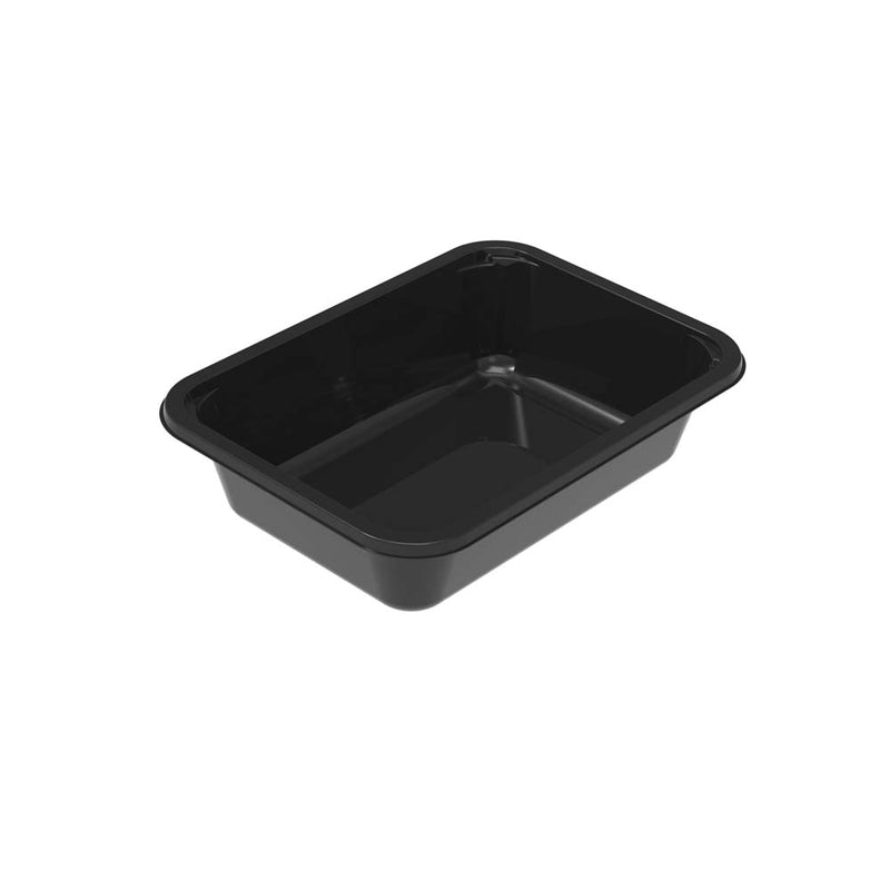 Plastbakke, Færch, C 2187-1G, 1-rums, Rektangulær, 765 ml, 137x187x46mm, C-PET, sort, t/ovn & microovn, karton a 432 stk