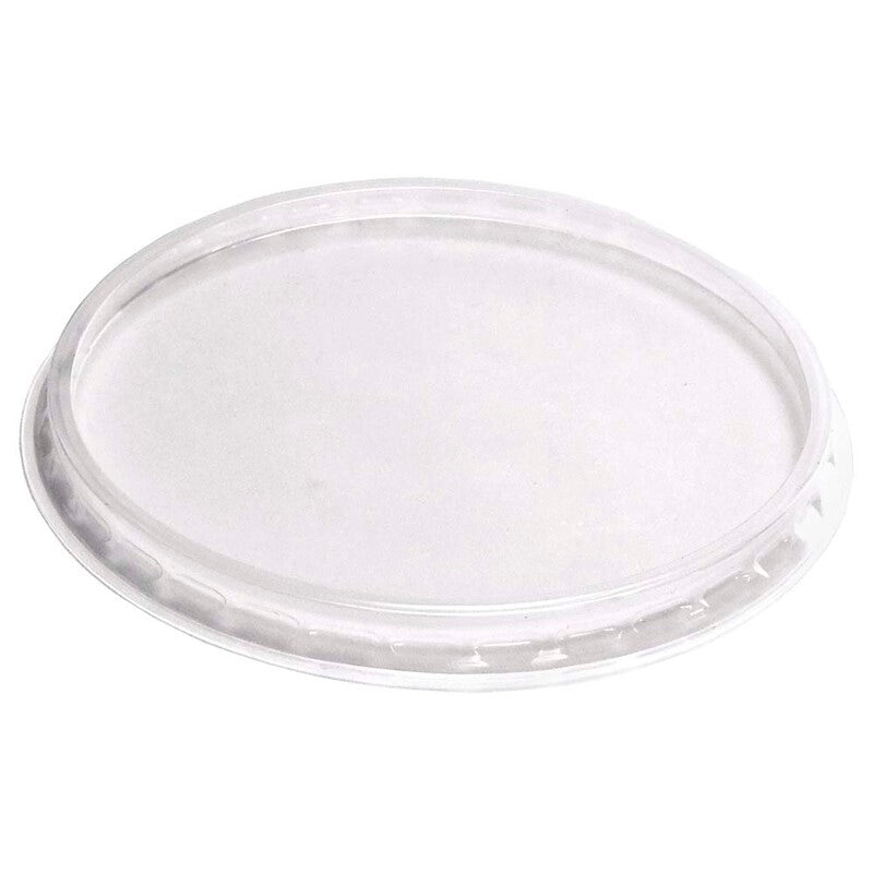 Låg t/plastbakke, Færch, 10-250, Rund, Ø 105, højde 8, PP, transparent, pakke a 100 stk, Fødevaregodkendt