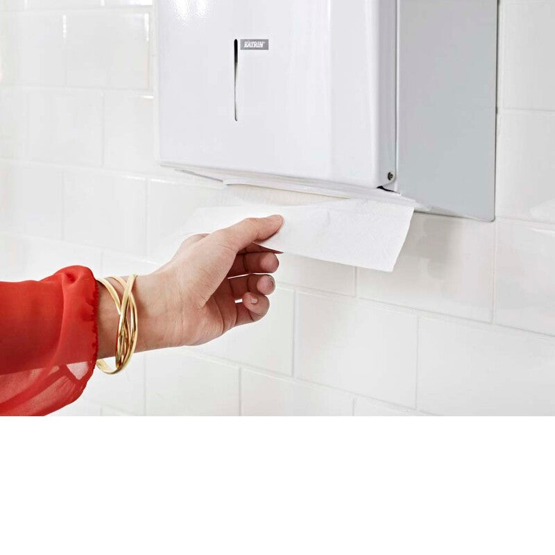 Papirhåndklæde dispenser, Katrin, M Metal, hvid