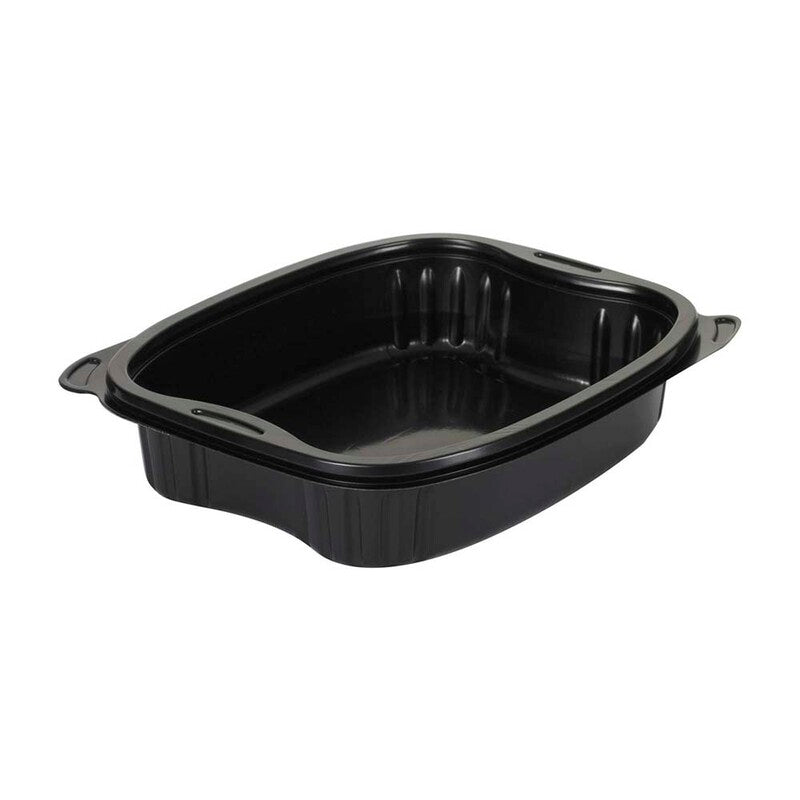 Plastbakke, Plus Pack Bistro, 1-rums, Rektangulær, 700 ml, 190x155x41mm, PP, sort, karton a 300 stk