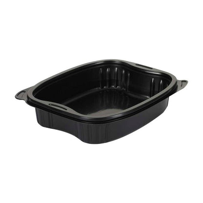 Plastbakke, Plus Pack Bistro, 1-rums, Rektangulær, 700 ml, 190x155x41mm, PP, sort, karton a 300 stk