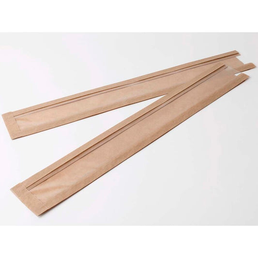 Flutes pose, 100 x 655 mm, flat bag, Papir, brun, pakke a 250 stk, Fødevaregodkendt