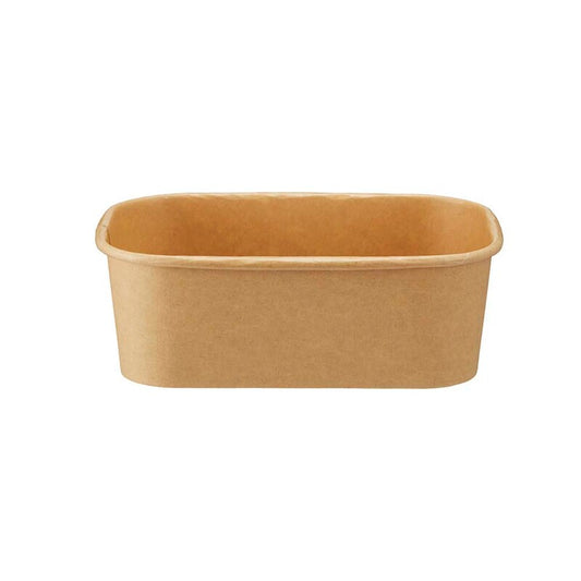 Salatbowle, 750 ml, 172x120x58mm, Kraft, brun, Til mikroovn, pakke a 50 stk
