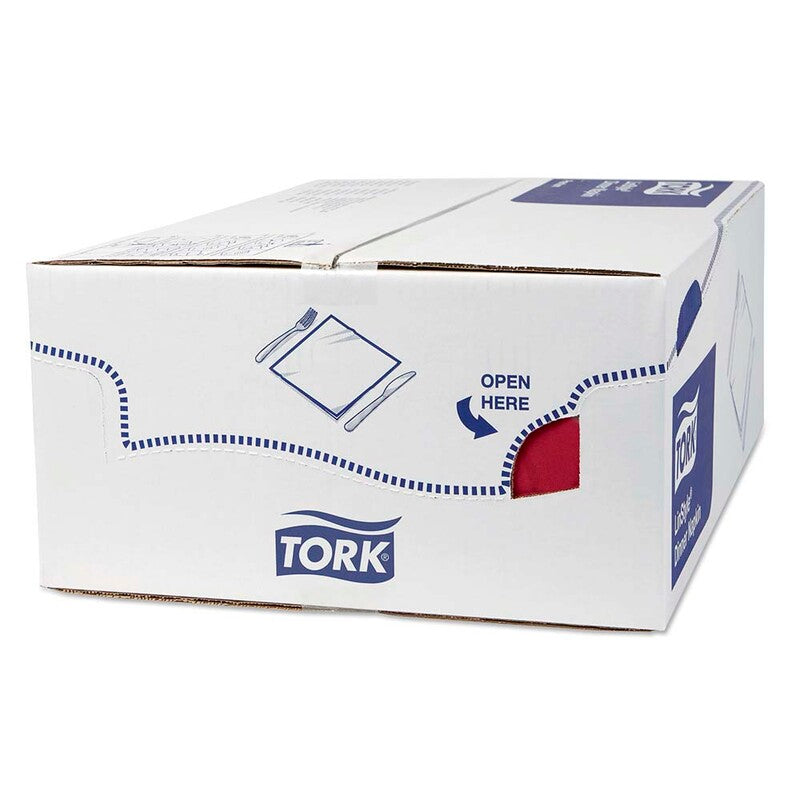 Middagsservietter, Tork, Linstyle, 1/4-fold, 1 lag, bordeaux, 390mmx390mm, 55g/m2, pakke a 50 stk, FSC Mix Credit