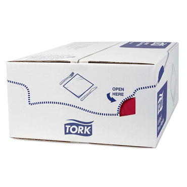 Middagsservietter, Tork, Linstyle, 1/4-fold, 1 lag, bordeaux, 390mmx390mm, 55g/m2, pakke a 50 stk, FSC Mix Credit