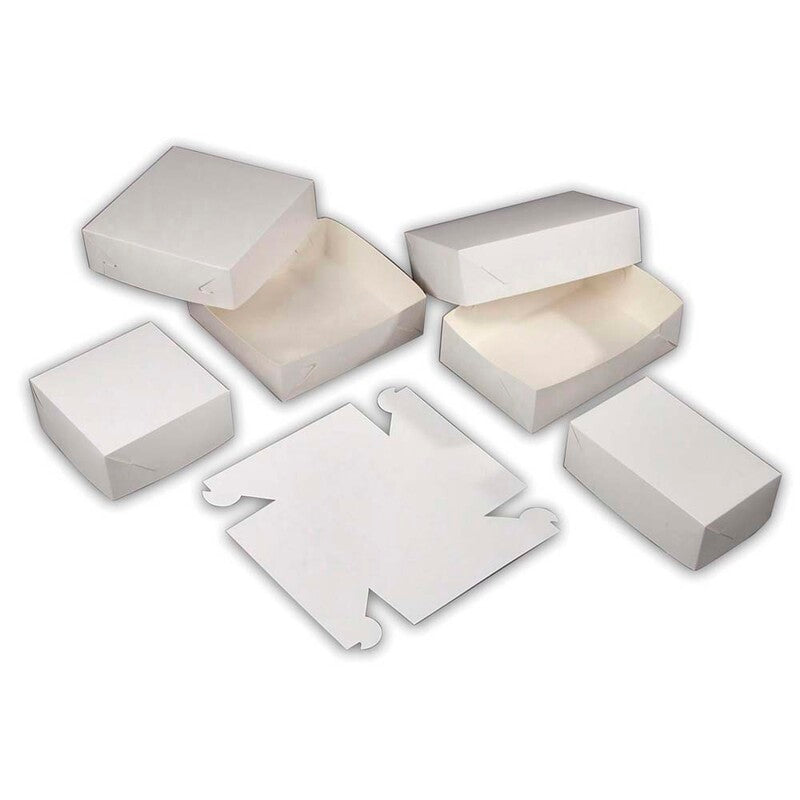 Kageæske, Nr. 3 høj, 230x230x80mm, Pap, hvid, pakke a 250 stk