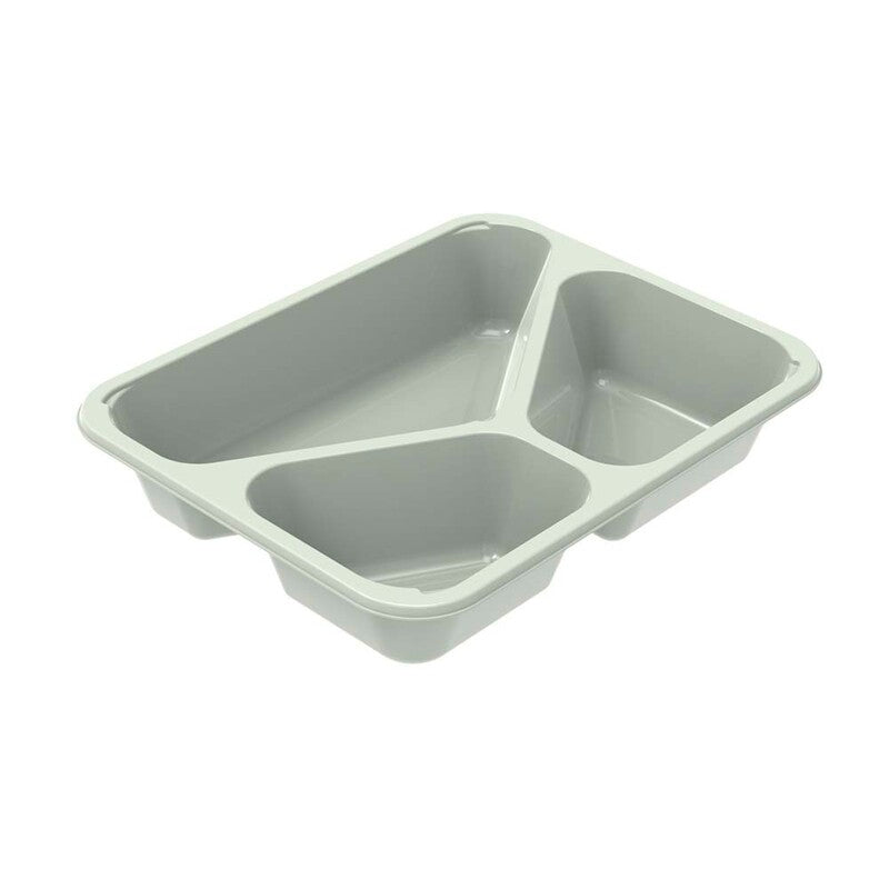 Plastbakke, Færch, C 2227-3F, 3-rums, Rektangulær, 1025 ml, 227x178x43mm, C-PET, hvid, t/ovn & microovn, karton a 420 stk