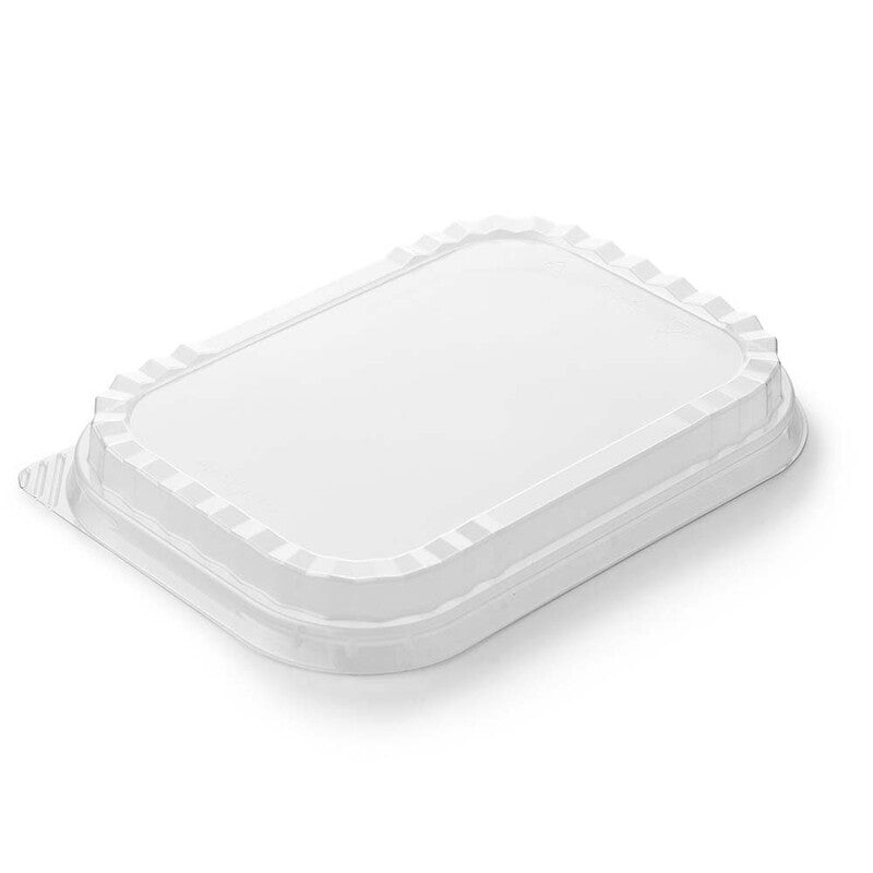 Låg t/foliebakke, Plus Pack Ready2Cook, Rektangulær, 185x143x25mm, PET, transparent, pakke a 100 stk