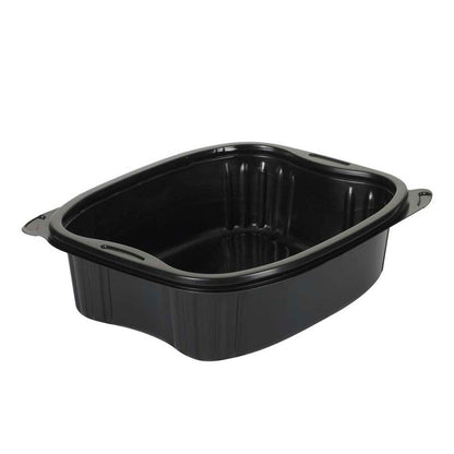 Plastbakke, Plus Pack Bistro, 1-rums, Rektangulær, 900 ml, 190x155x52mm, PP, sort, karton a 300 stk