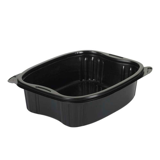 Plastbakke, Plus Pack Bistro, 1-rums, Rektangulær, 900 ml, 190x155x52mm, PP, sort, karton a 300 stk