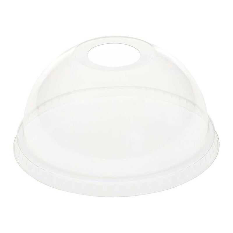 Låg t/plastglas, Duni, Rund, indvendig diameter 102.0 mm, RPET, transparent, With hole, pose a 50 stk, Fødevaregodkendt