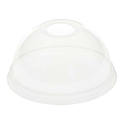 Låg t/plastglas, Duni, Rund, indvendig diameter 102.0 mm, RPET, transparent, With hole, pose a 50 stk, Fødevaregodkendt