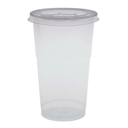 Drikkebæger Plast, RPET, transparent, Ø 95mm Låg, pose a 100 stk, Fødevaregodkendt