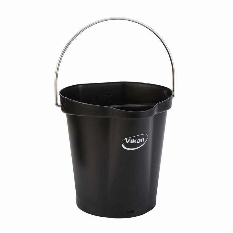 Spand, Vikan, med håndtag, 6 l, sort, 260 mm x 260 mm x 250 mm