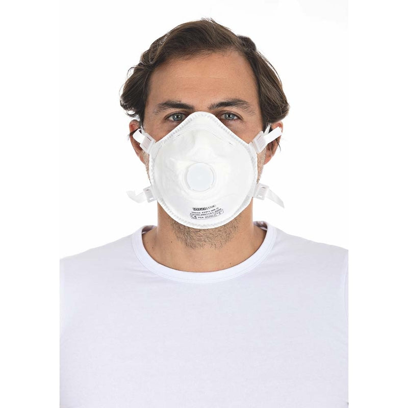 Masker/respirator, FFP3 med ventil, Non-woven, hvid, pakke a 10 stk
