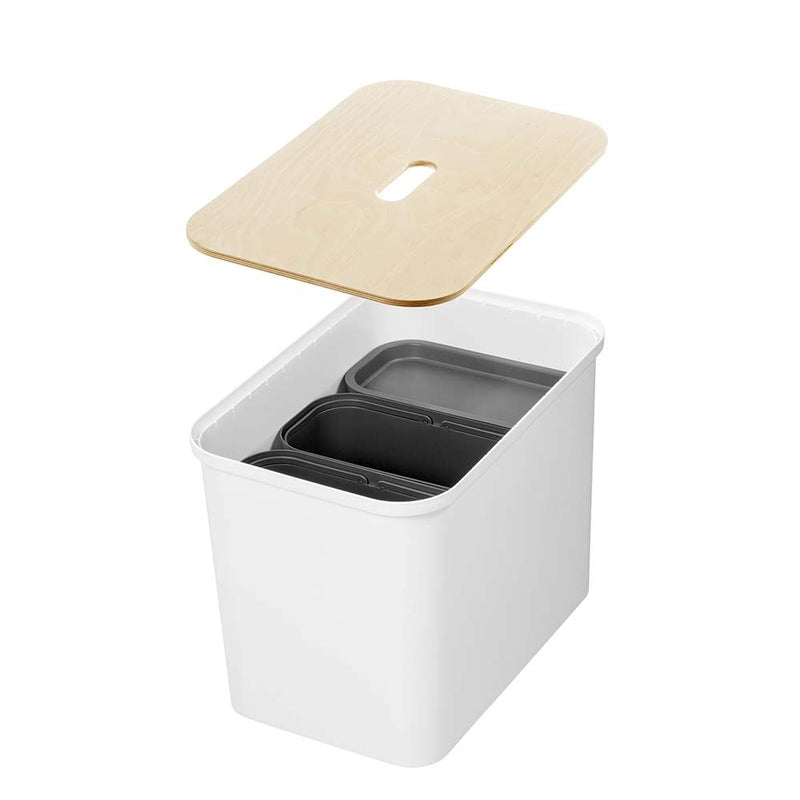 Plastkasse SmartStore, hvid, Sorteringskasse med 3 spande , 380mm, x 570mm x 420mm