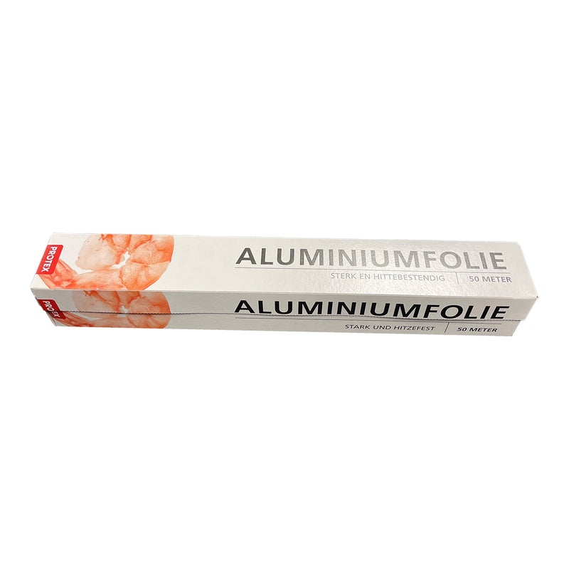 Alufolie, 11 µm, Rulle, 290 mm x 50.00 m, aluminium, sølv metallic, 1 reel, Dispenserbox, Fødevaregodkendt