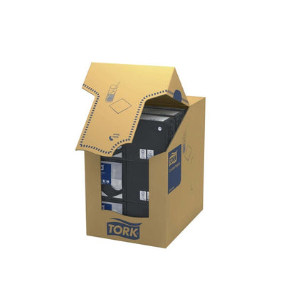 Kaffeservietter, Tork, Advanced, 1/4- fold Cocktail, 2 lag, sort, 240mmx240mm, pakke a 200 stk, FSC Mix Credit