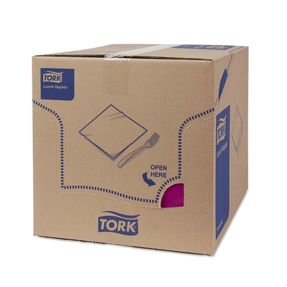 Frokostservietter, Tork, Advanced, 1/4-fold, 3 lag, lilla, 330mmx330mm, karton a 1500 stk, FSC Mix Credit