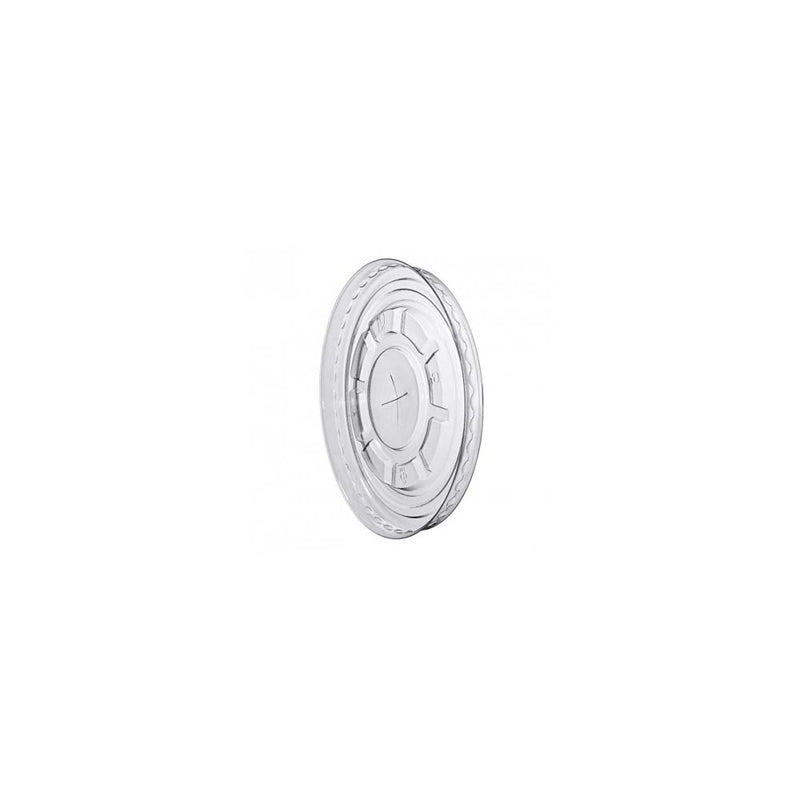 Låg t/plastglas, udvendig diameter: 95 mm, RPET, transparent, Dome with hole, pose a 50 stk, Rpet, Fødevaregodkendt
