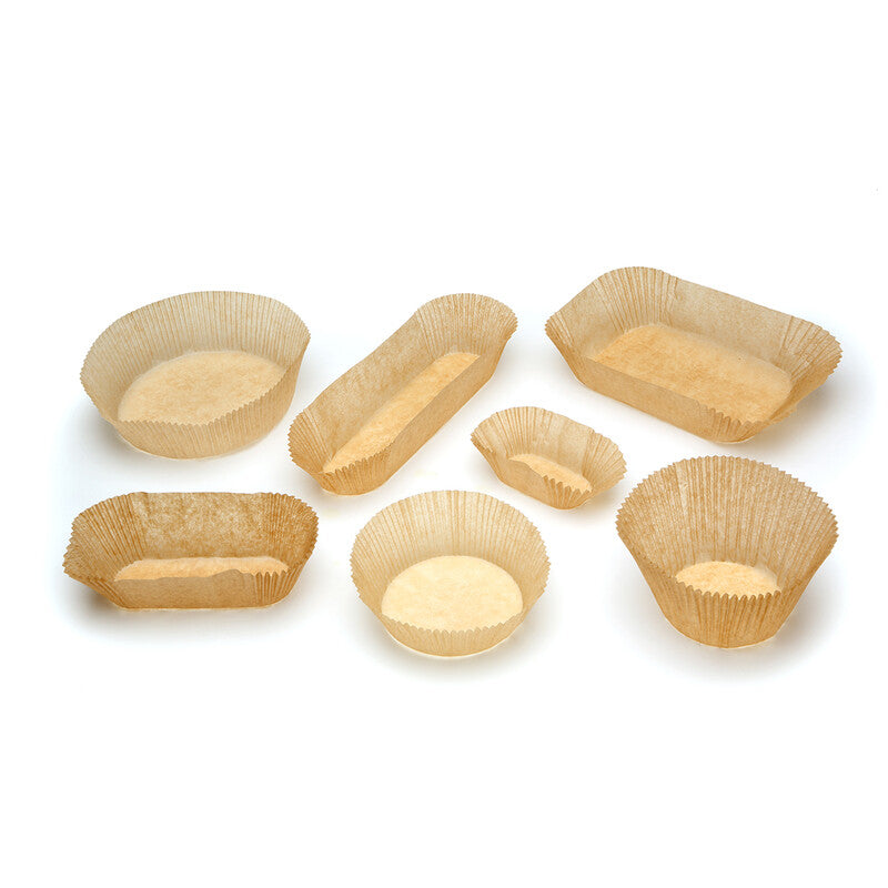 Bagepapir Silikone, Rund, højde 50 mm, indvendig diameter 105.0 mm, Silikone, brun, pakke med 105 stk, kasse med 40 pakker, Fødevaregodkendt