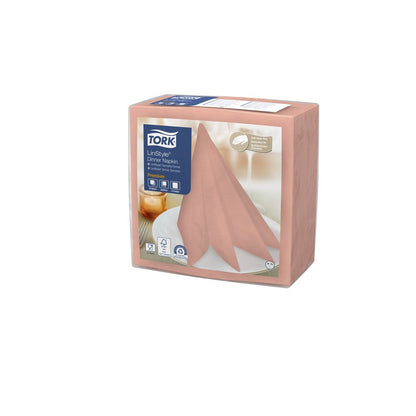 Middagsservietter, Tork, Linstyle, 1/4-fold, 1 lag, koral, 390mmx390mm, pakke a 50 stk, FSC Mix Credit