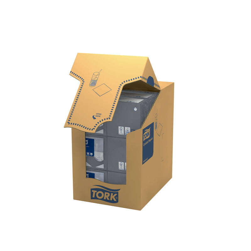 Kaffeservietter, Tork, Linstyle, 1/4- fold Cocktail, 1 lag, antracit, 240mmx240mm, pakke a 200 stk, FSC Mix Credit