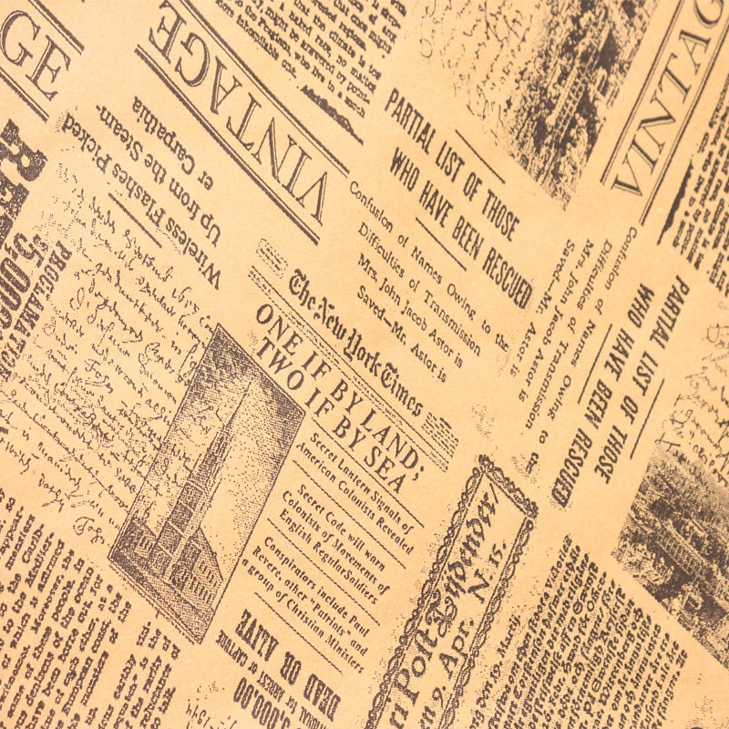 Indpakningspapir Newspaper, flat bag, 50 g/m2, 330 x 400 mm, Papir + PE, brun, personliggjort, pakke a 10 kg, palle 50 pakker, palle a 50 kartoner, Fødevaregodkendt, Fedttæt kvalitet
