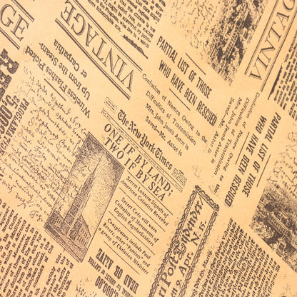 Indpakningspapir Newspaper, flat bag, 50 g/m2, 330 x 400 mm, Papir + PE, brun, personliggjort, pakke a 10 kg, palle 50 pakker, palle a 50 kartoner, Fødevaregodkendt, Fedttæt kvalitet