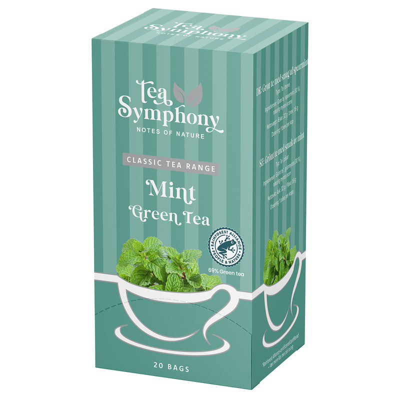 Te, Symphony, Grøn tea mint, pakke a 20 stk