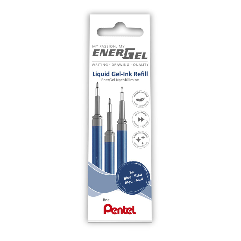 Refill, Pentel EnerGel, LRN5-3C, 0,25MM, blå, 12 Units