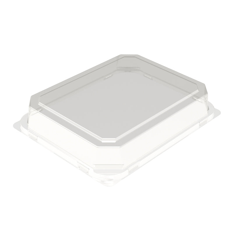 Låg t/plastbakke, Færch, K 522701-1, Rektangulær, 232x184x41mm, PET, transparent, t/2227-1Y, karton a 288 stk